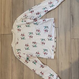 Disney Mickey & Minnie Mouse Christmas Cropped Sweatshirt - Size XS